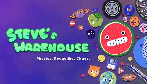 史蒂夫的仓库:物理。肉鸽。混沌。(Steve's Warehouse: Physics. Roguelike. Chaos.) 游戏封面