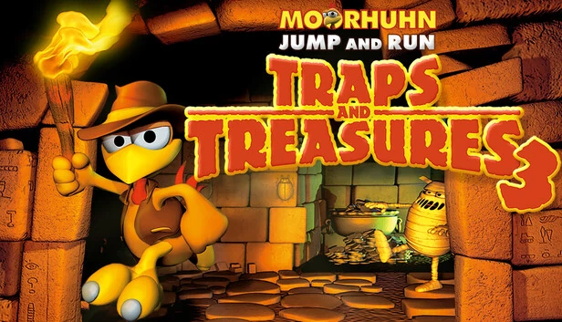 莫尔胡恩跳跃与奔跑“陷阱与宝藏3（Moorhuhn Jump and Run 'Traps and Treasures 3'） 游戏封面