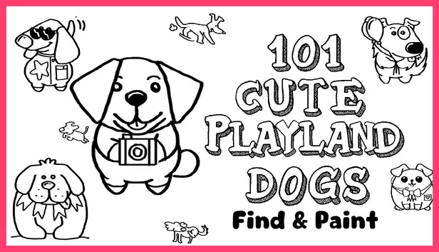 101 可爱乐园狗狗:寻找与涂色(101 Cute Playland Dogs: Find & Paint) 游戏封面