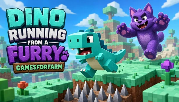 恐龙逃离兽人：GAMESFORFARM（Dino running from a FURRY: GAMESFORFARM） 游戏封面