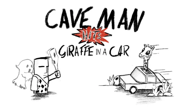 洞穴人开车撞长颈鹿（Caveman hits Giraffe in a Car） 游戏封面