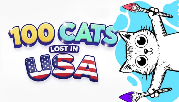 100只猫迷失在美国 寻找与涂色（100 Cats Lost In USA Find & Color） 游戏封面