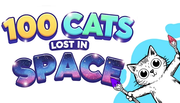100只猫咪迷失太空 寻找与涂色（100 Cats Lost In Space Find & Color） 游戏封面