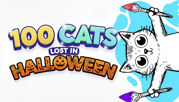 100只猫咪迷失万圣节大混乱（100 Cats Lost in Halloween Havoc） 游戏封面
