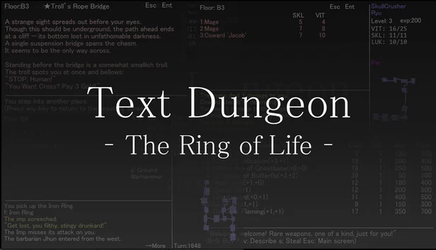 文本地牢：生命之环（Text Dungeon: The Ring of Life） 游戏封面