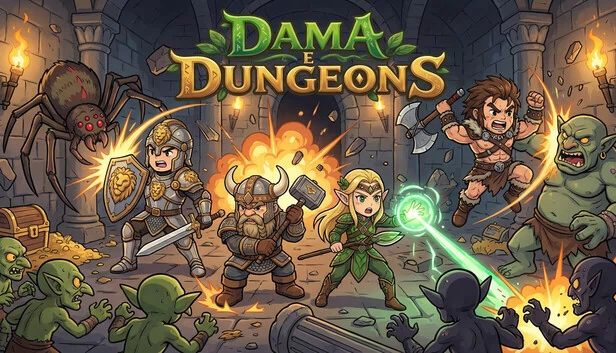 Dama e Dungeons: 2D 游戏封面