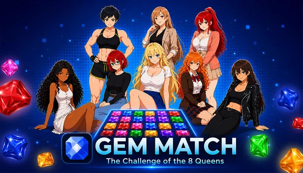宝石匹配：八皇后挑战（Gem Match: The Challenge of the 8 Queens） 游戏封面