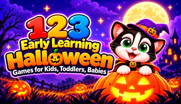 123 Early Learning Halloween Games for Kids, Toddlers, Babies 游戏封面