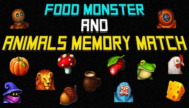 食物怪兽与动物记忆配对（Food Monster and Animals Memory Match） 游戏封面