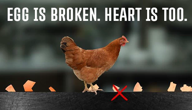 蛋碎了，心也碎了。（egg is broken. heart is too.） 游戏封面