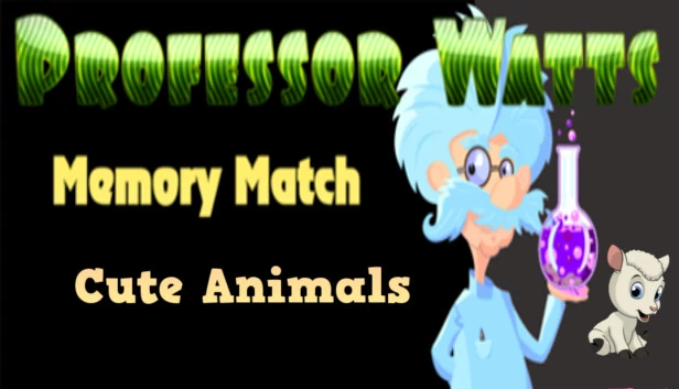 瓦茨教授记忆配对：可爱动物（Professor Watts Memory Match: Cute Animals） 游戏封面