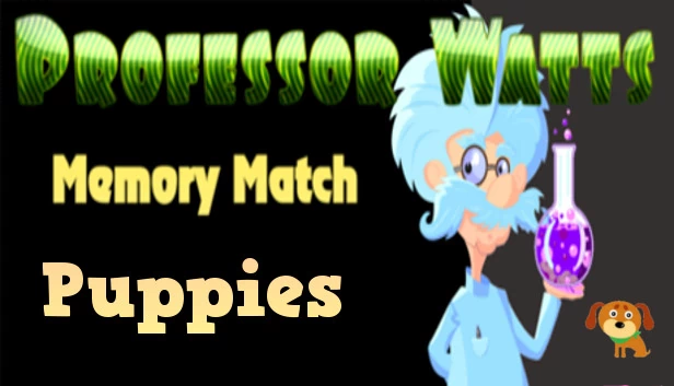 瓦茨教授记忆配对:小狗(Professor Watts Memory Match: Puppies) 游戏封面