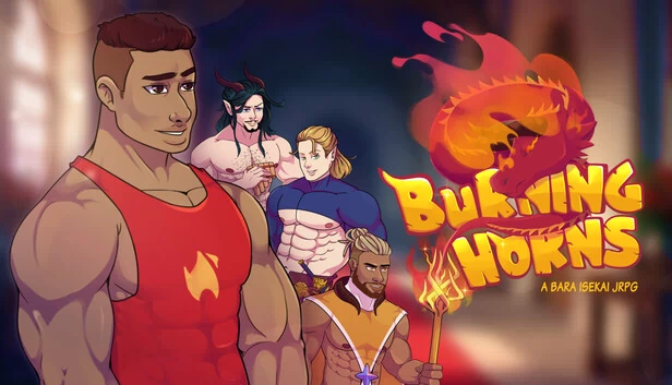 燃烧之角：一部兽人异世界日式角色扮演游戏（Burning Horns: A Bara Isekai JRPG） 游戏封面
