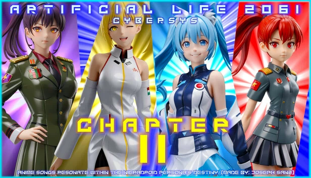 第二章 - 人工生命 2061 Cyber⁣sys - Nier⁣adroid Persona⁣ 中的动漫歌曲。[作者：Joseph Sanz]（Chapter 2 - Artificial Life 2061 Cyber⁣sys - Anime Songs Within The Nier⁣adroid Persona⁣’s. [Made by: Joseph Sanz]） 游戏封面