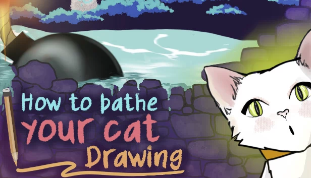 如何给你的猫洗澡：绘画（How To Bathe Your Cat: Drawing） 游戏封面