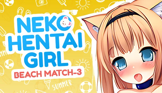 Neko Hentai Girl: Beach Match-3 游戏封面