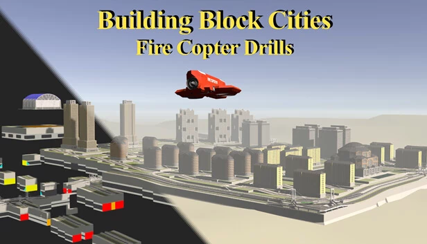 积木城市 - 消防直升机训练(Building Block Cities - Fire Copter Drills) 游戏封面